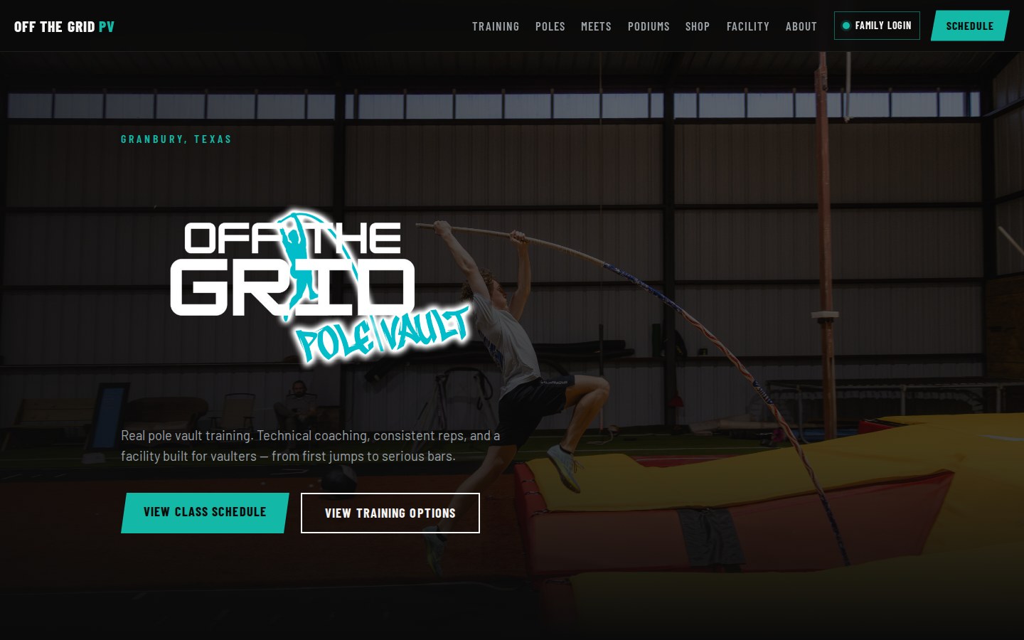 Off the Grid Pole Vault homepage